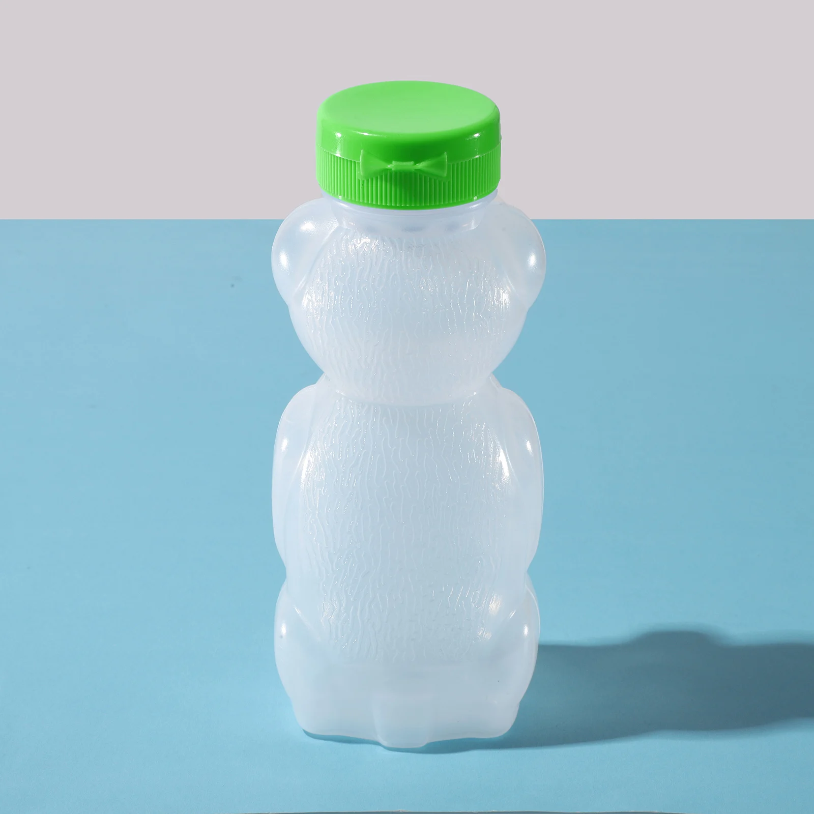 Mini botella de oso de plástico para cocina, frascos de miel, condimentos, condimentos, aderezo para ensaladas, contenedor dispensador de almacenamiento, 6 piezas