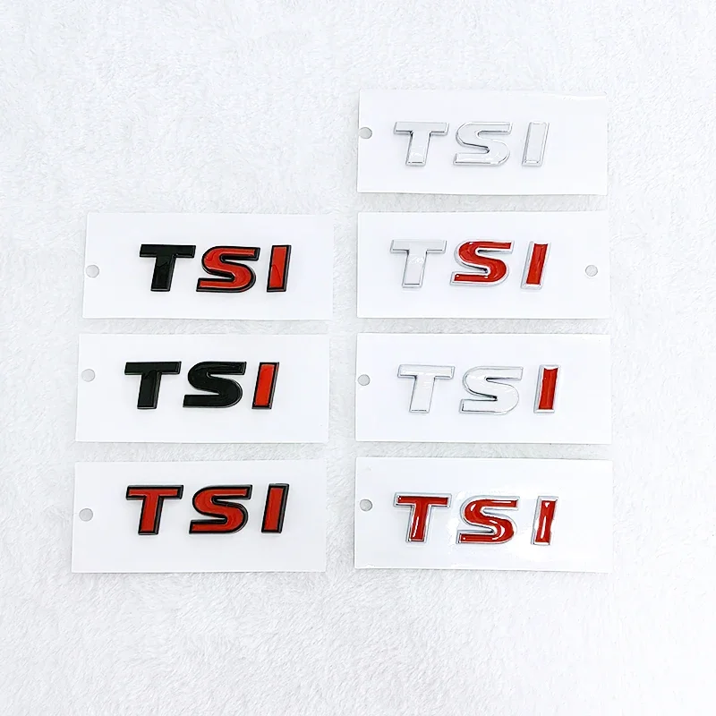 3D ABS Chrome Black Logo TSI Emblem Letters Car Trunk Badge For VW Polo Jetta Golf 4 5 6 7 8 MK4 MK6 MK7 TSI Sticker Accessories