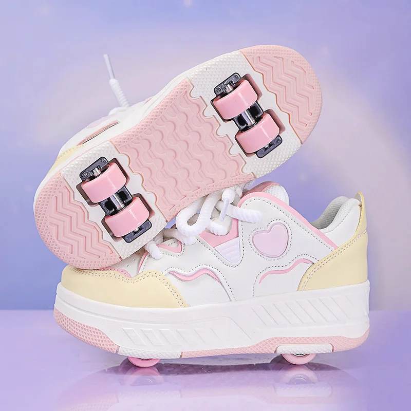 

Heelys for Kids 2025 New Fall & Winter: Boys' & Girls' 4-Wheel Invisible Retractable Big Kids' Skates