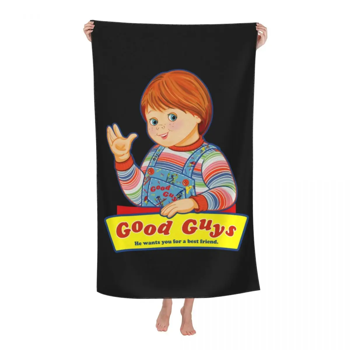 Custom Good Guys Chucky Art Beach Towel Quick Dry Child's Play Doll Soft Linen Microfiber Pool Sauna Towels