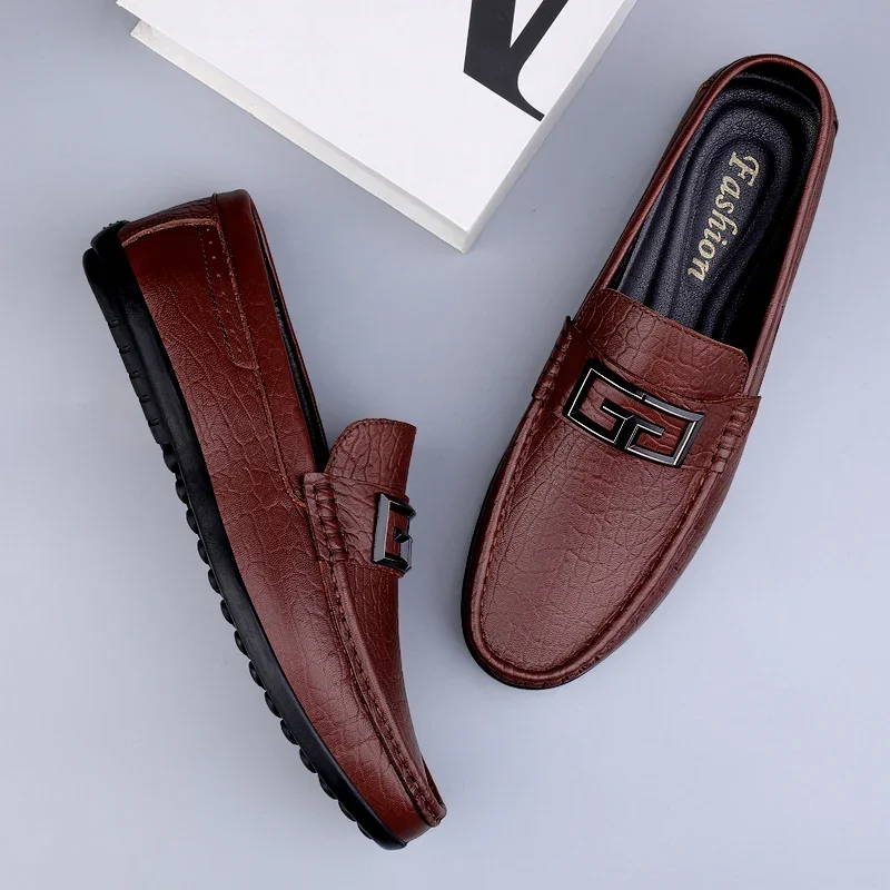 2023 Genuine Leather Mens Loafers Moccasins Shoes Designer Men Casual Handmade Formal Slip on Male Boat Shoes Zapatillas Hombre