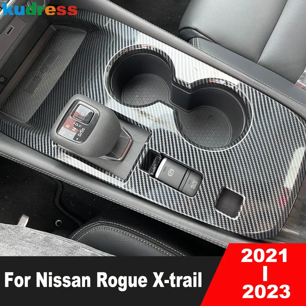 

Центральная консоль для Nissan Rogue X-trail 2021 2022 2023 из углеродного волокна коробка переключения передач Панель крышка отделка аксессуары для интерьера