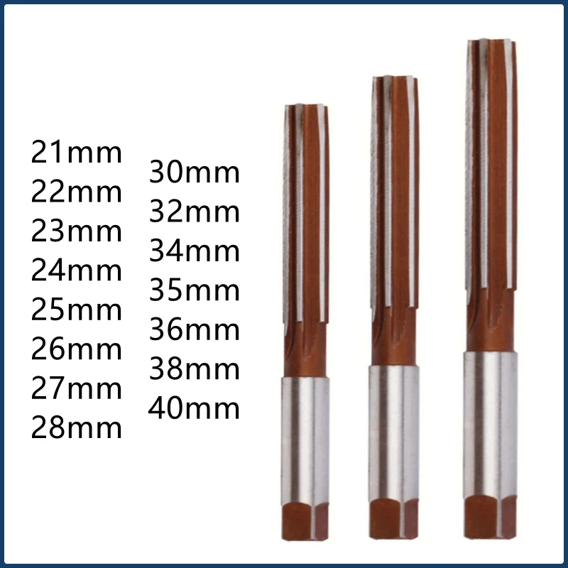 Reamer 21-40mm 21/22/23/24/25/26/27/28/30/32/34/35/36/38/40mm CNC Chuck Milling Cutter Straight Handle Hand Reamer