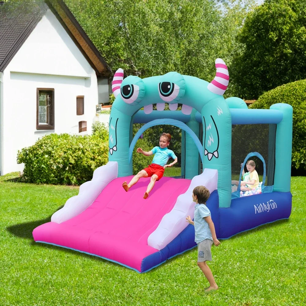 Mini Inflatable Castle Oxford Cloth Kids's Inflatable Slide with Blower Set New Children's Inflatable Bouncer Home Use
