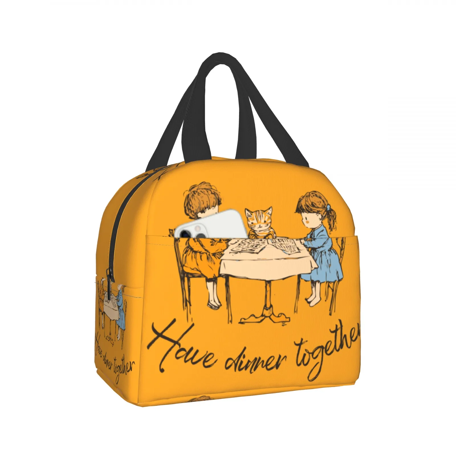 

Have dinner Together Lunch Bag Women Men Cooler Thermal Insulated Lunch Box for Adult Office Children Laptop Bag Back to School