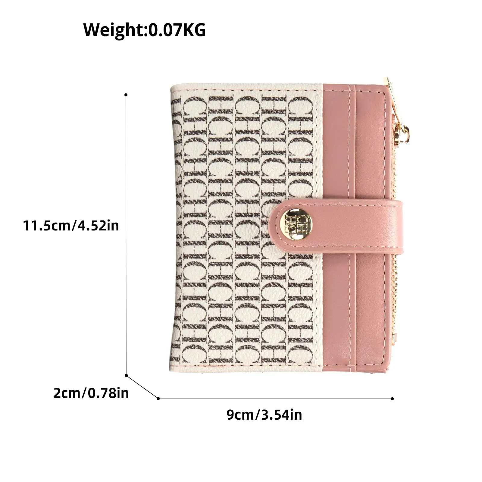 CHCH Purses for Women Genuine Leather Small Bifold Compact Womens Wallet with zipper Pocket