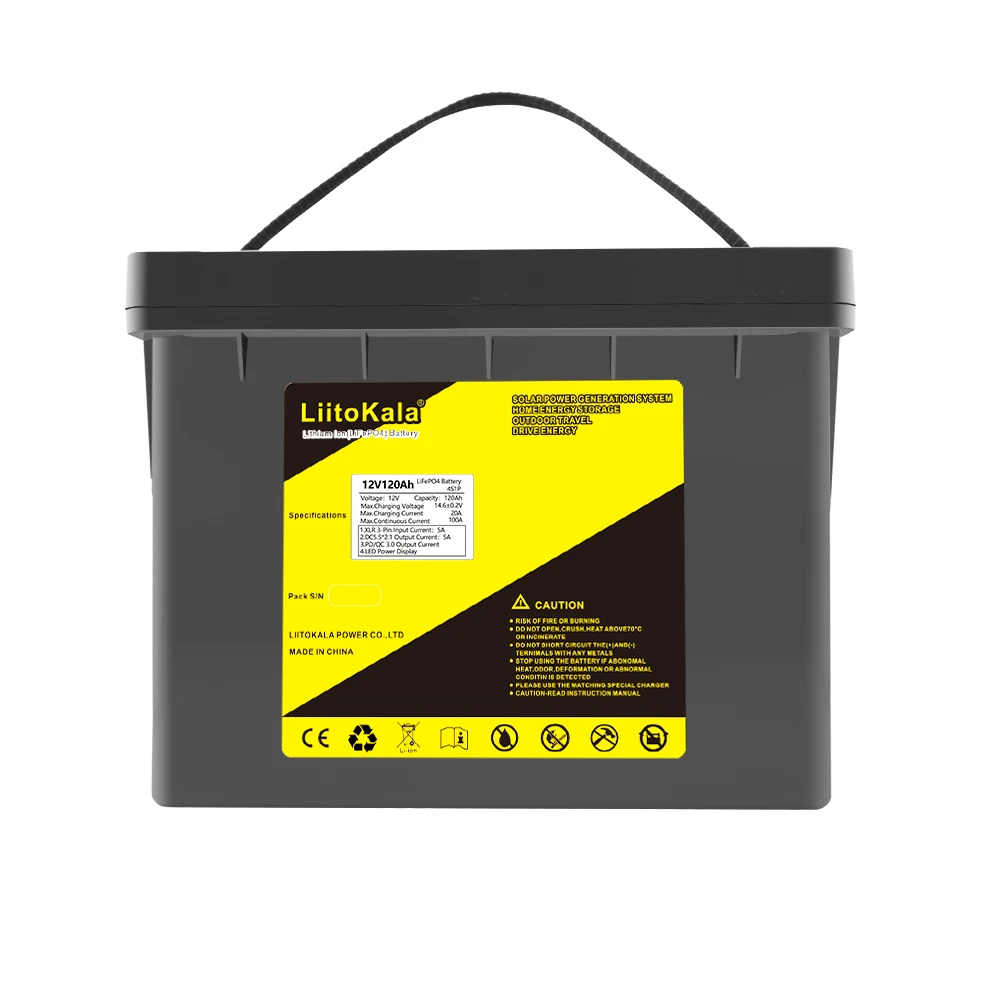 LiitoKala 12V Lifepo4 batteria 120ah 100ah BMS Inverter ricaricabile al litio per camper motore da campeggio all'aperto per banca di alimentazione del motore