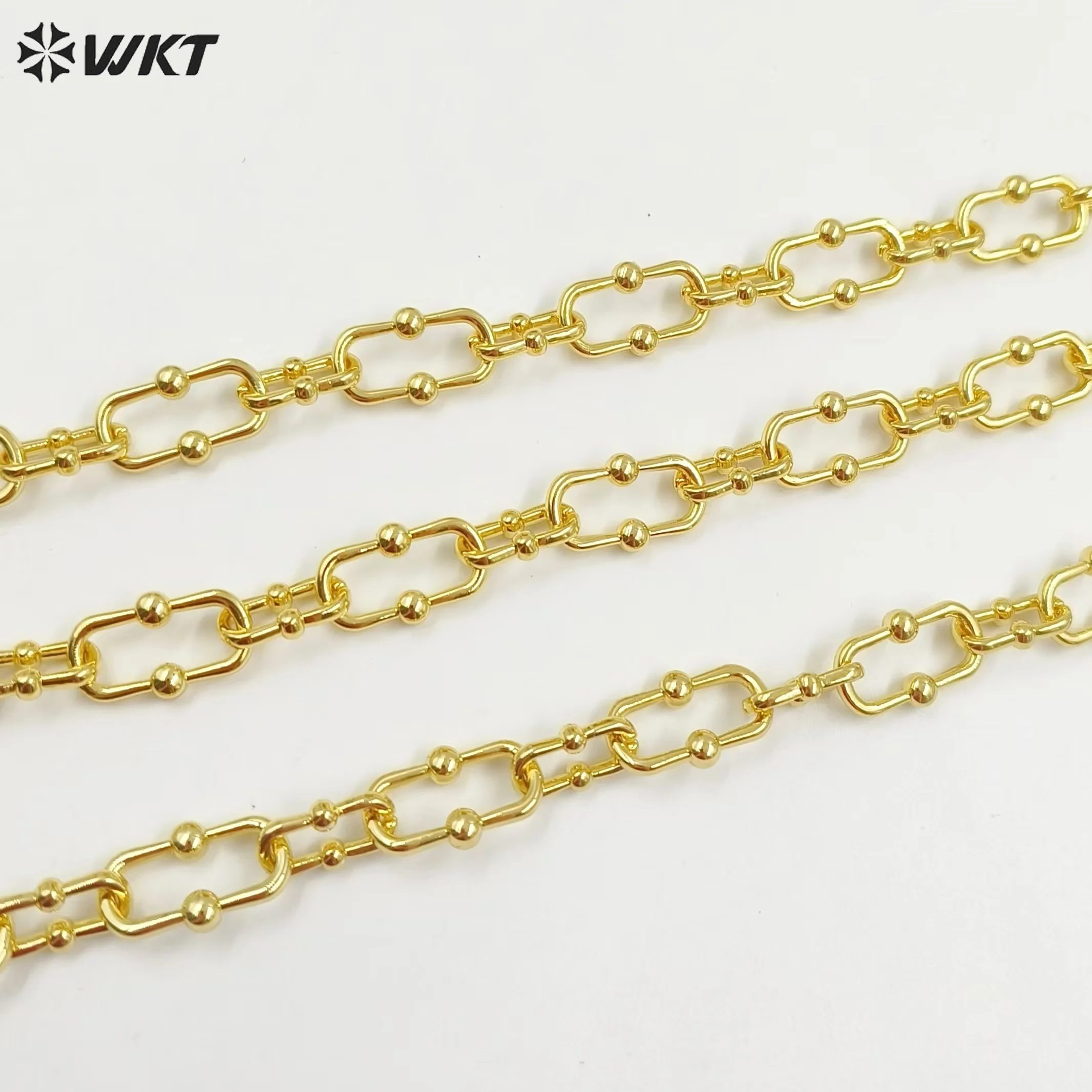 Corrente banhada a ouro amarelo 18K para senhora, design de moda clássico, presentes de aniversário, WT-BC235, atacado