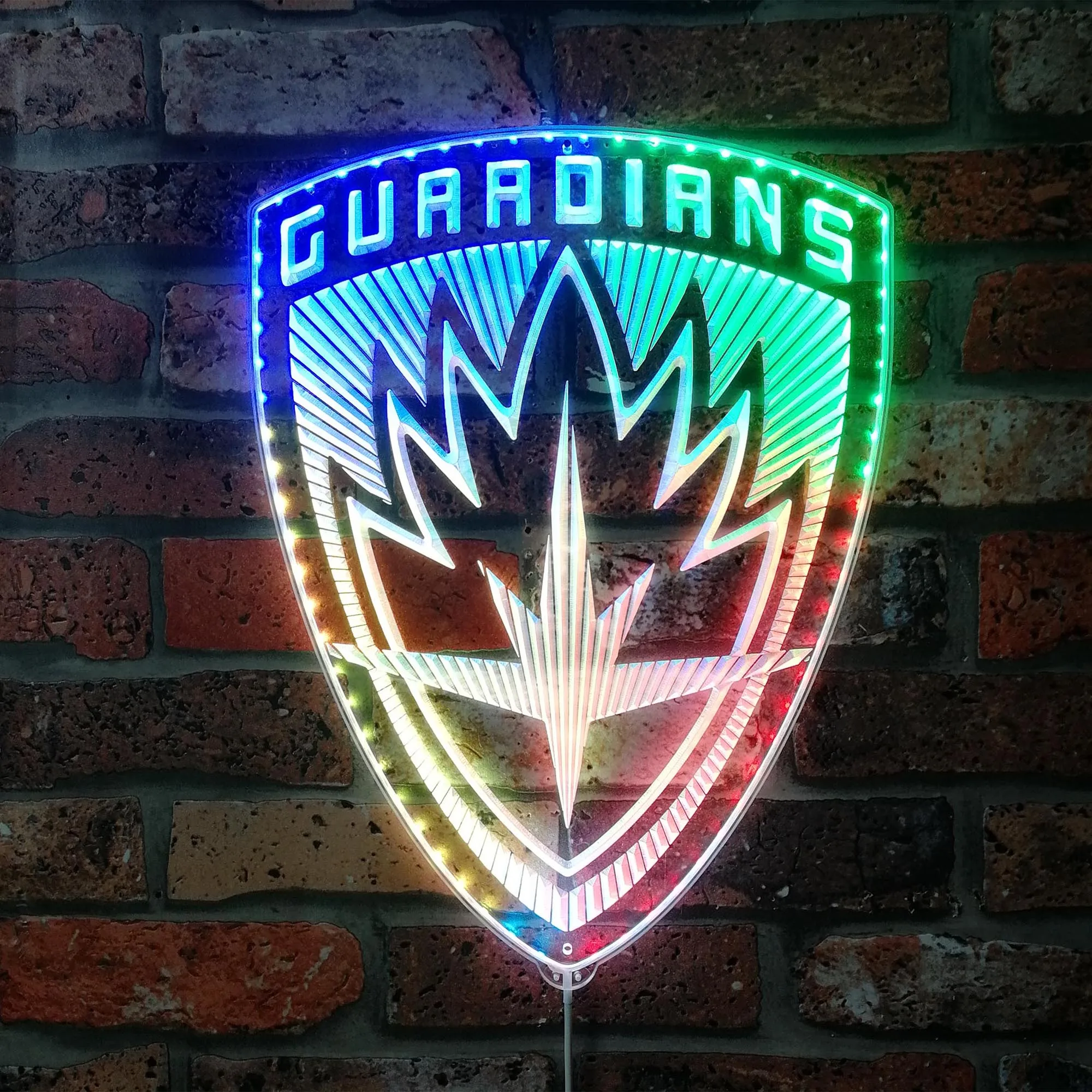 Guardians of the Galaxy Badge Dynamic RGB Edge Lit LED Sign, Game Room Decor, Gaming Night Light