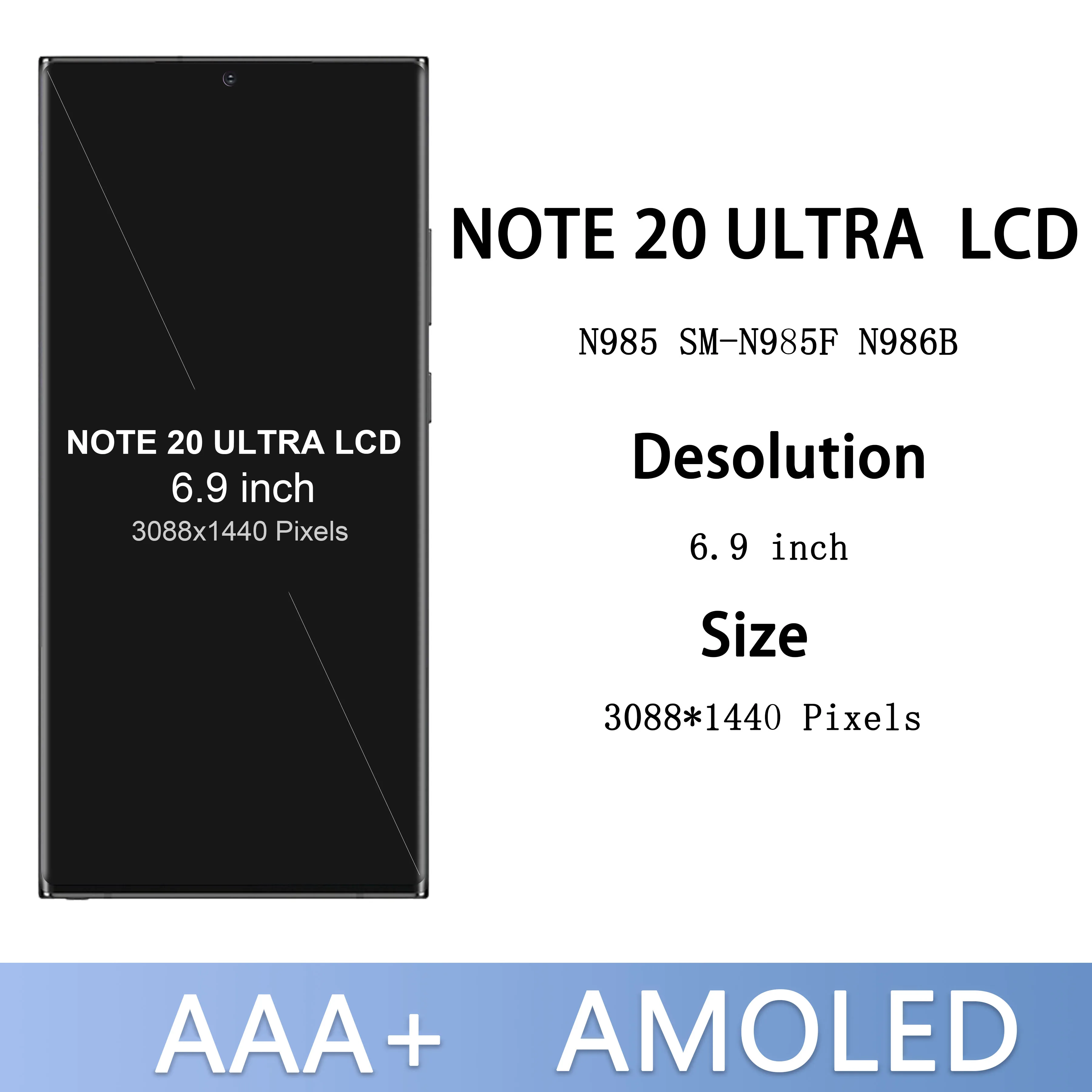 Amoled Note 20 Ultra N985 Display LCD For Samsung Galaxy Note 20 Ultra 5g N986 LCD Touch Screen Digitizer Assembly Replacement