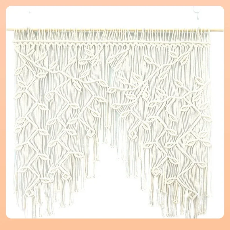 

Leaf weaving door curtains, arches, weddings, homestays, window tapestries, cotton rope handmade, room decoration, literature