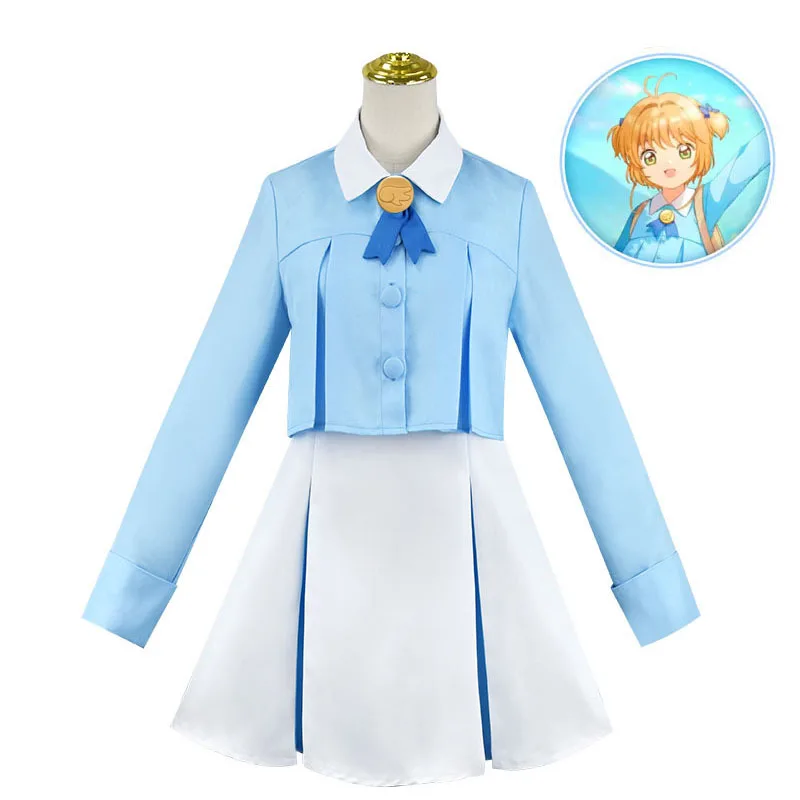 Anime Kinomoto Sakura Cosplay Dresses And Coat Cardcaptor Sakura Costumes Women's Date Dress Comic-con Girls JK Uniform Skirt