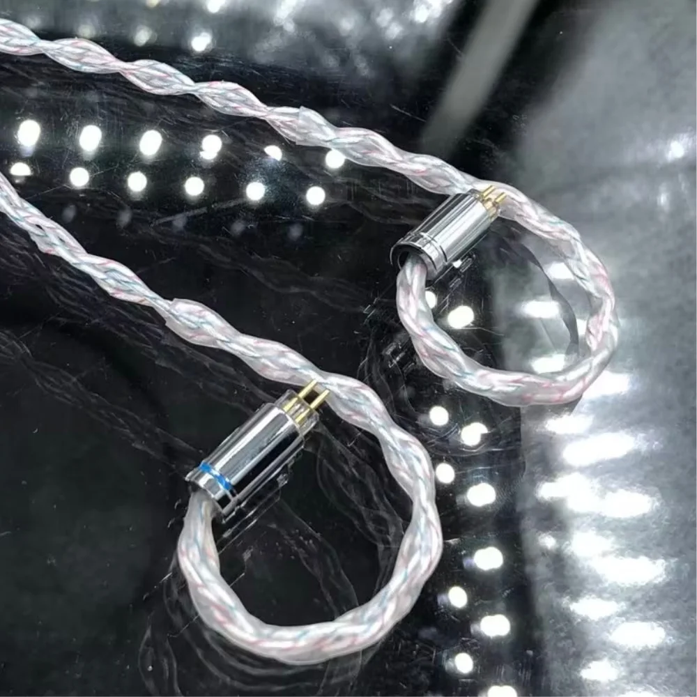 8-жильный кабель IEM из чистого серебра, высококачественный кабель для обновления наушников со съемным разъемом, прочный аудиокабель
