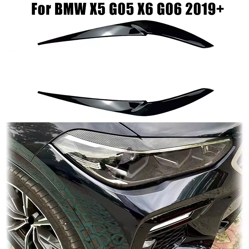 For BMW X5 G05 X6 G06 30i 30d 35i 35d 40i 40d 45e M50i M50d 2019+ Evil Headlight Eyebrows Eyelid Eyelash Head Light Lamp