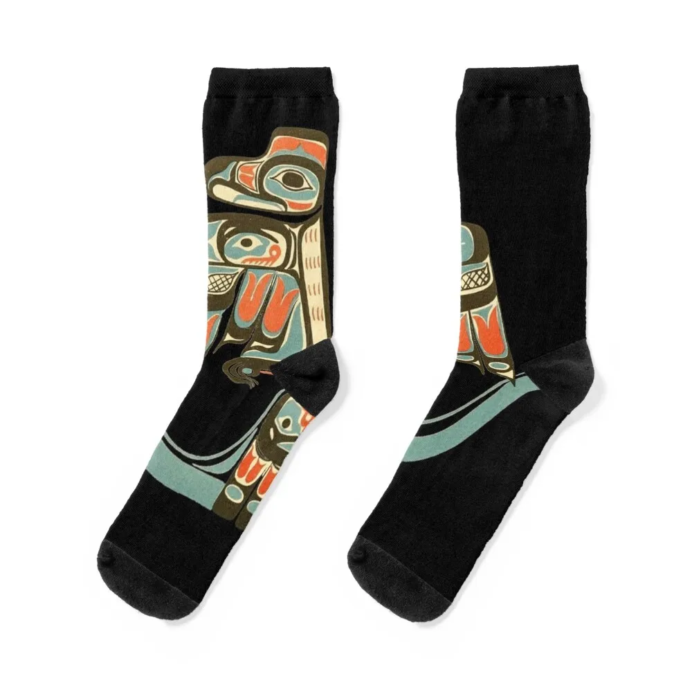 Northwest Native Art Haida - Tlingit Thunderbird Socks sheer christmas gifts Novelties Men's Socks Women's