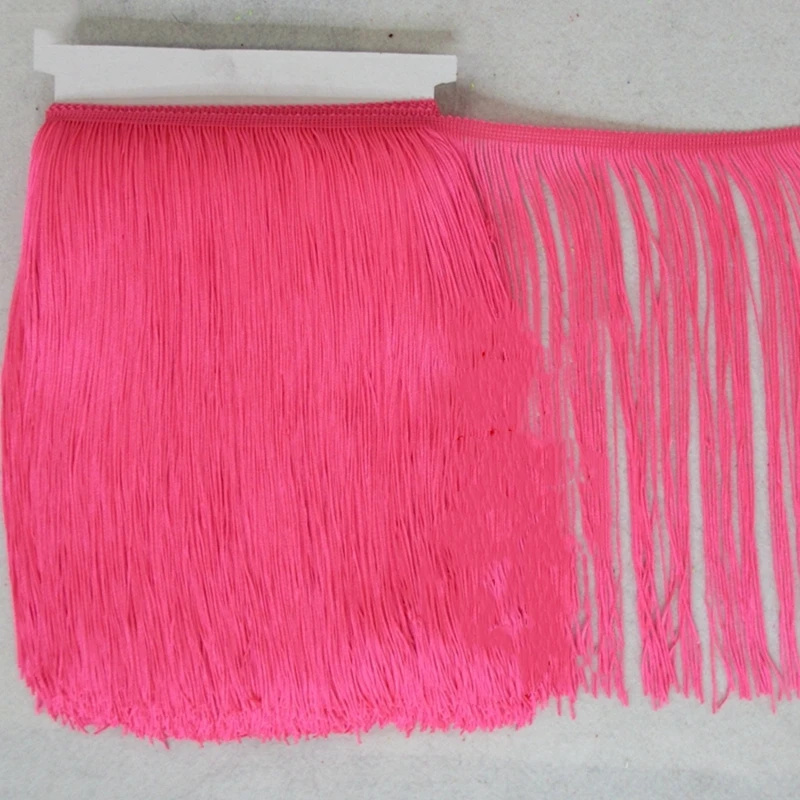 10/15/20/25/30cm Long 10 Meters Neon color  Polyester Tassel Lace Fringe Trimming Latin Dance Clothing Accessories