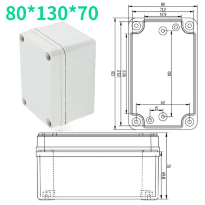 1Pc 80x130x70mm Button wiring indoor and outdoor waterproof box