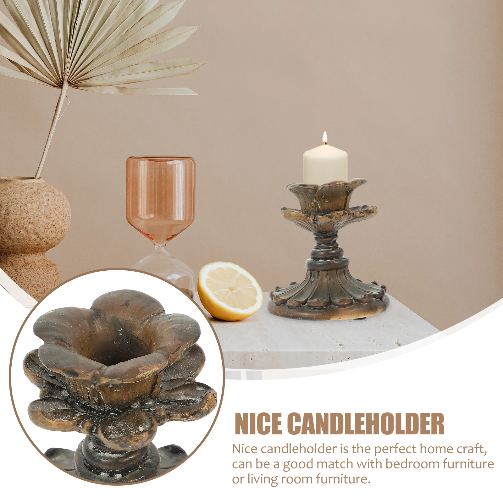 

Vintage Resin C Holders Carved Floral Design Home Decor C lesticks Party Banquet Bedroom Living Style