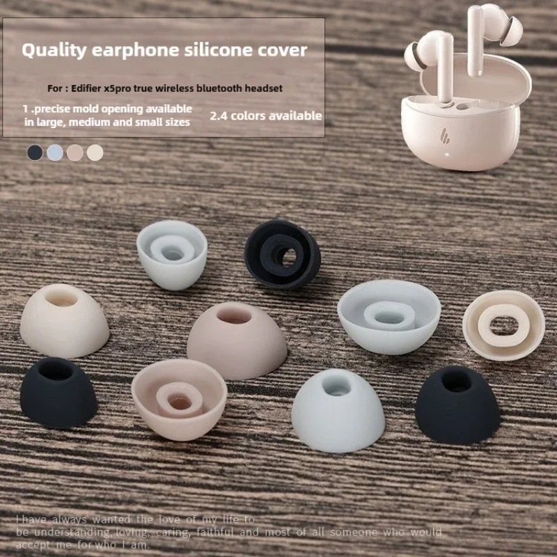 

3 Sizes Soft Silicone Ear Tips ，For Edifier X5PRO TWS Earbuds – Secure Fit Noise Isolating Sweat-Resistant Replacement Eartips
