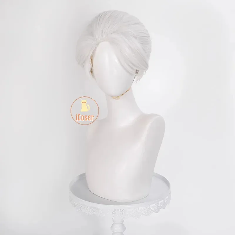 25COSiCoser أنيمي ليكون بطل X لطيف شعر مستعار تأثيري الأبيض القصير الشعر لين لينغ حفلة الهالوين للنساء الرجال كرنفال لعب الأدوار كوس P
