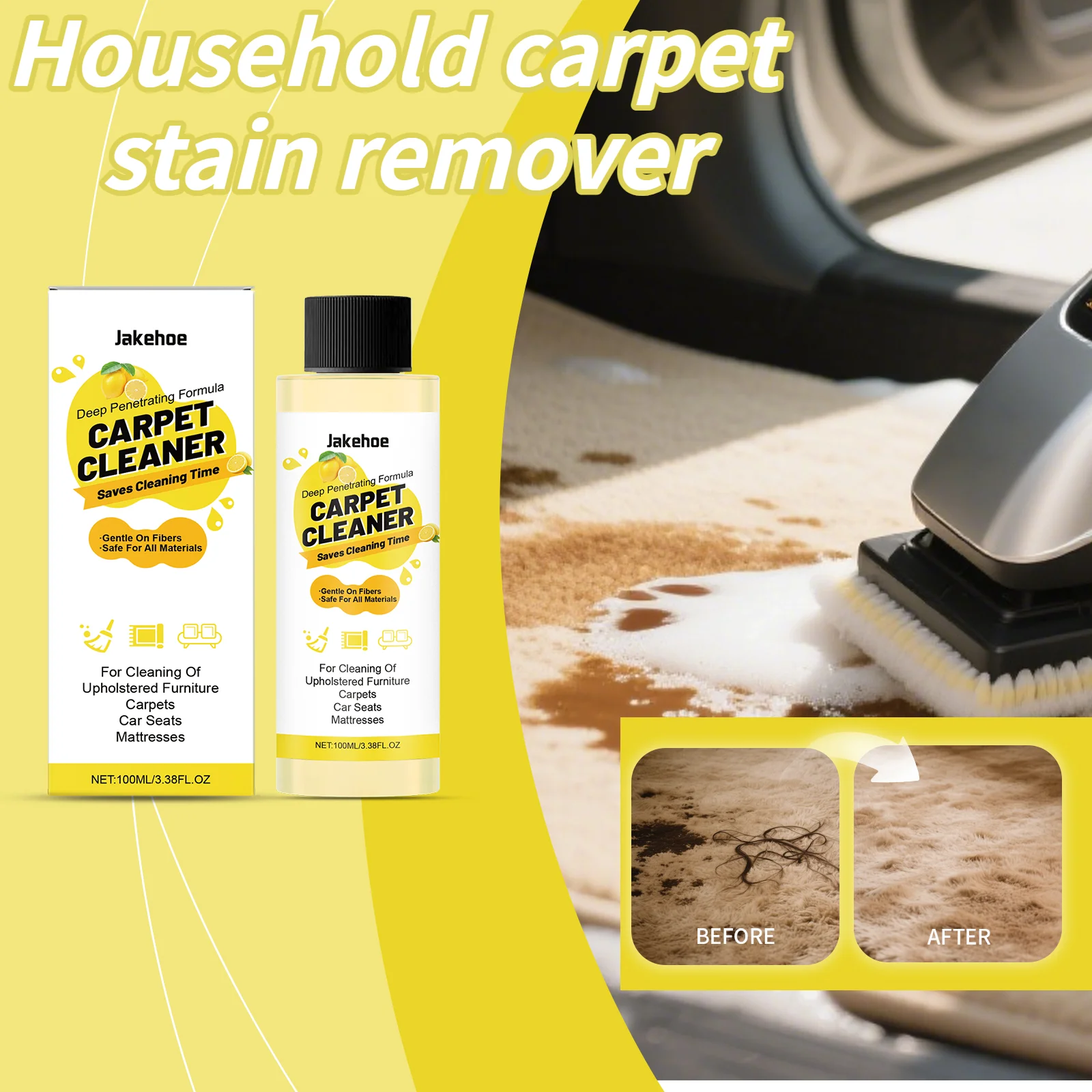 

Carpet Cleaner 100Ml Gentle And Effective Cleaning Solution For Carpets Removes Stains And Odors Suitable For Various Materials