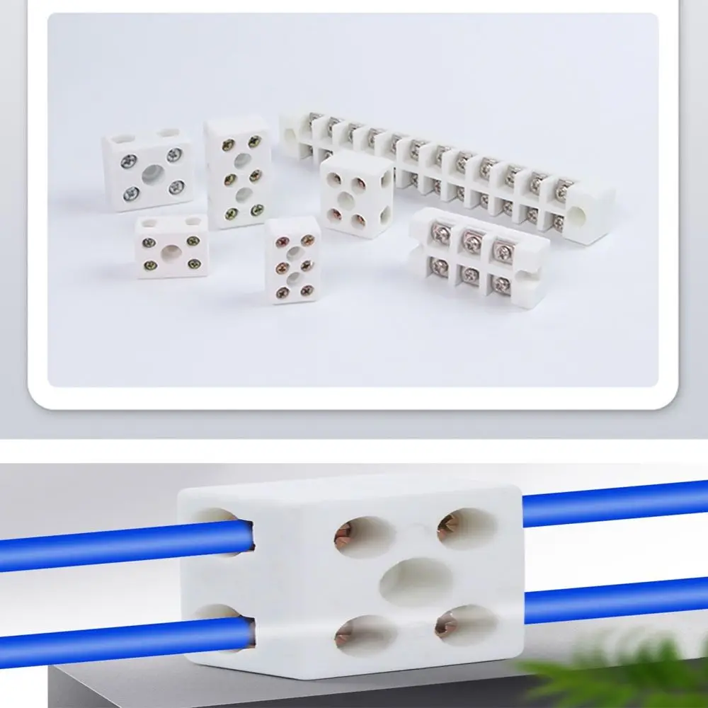 1 In 1 Out Ceramic Wiring Terminal Block High-temperature Resistant 2 In 2 Out Ceramic Terminal Post Copper 250V