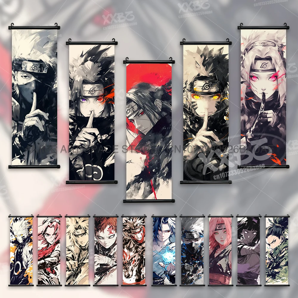 

Anime Naruto Hanging Painting Hatake Kakashi Wall Art Scrolls Picture Uchiha Sasuke Home Decor Canvas Poster Haruno Sakura Mural