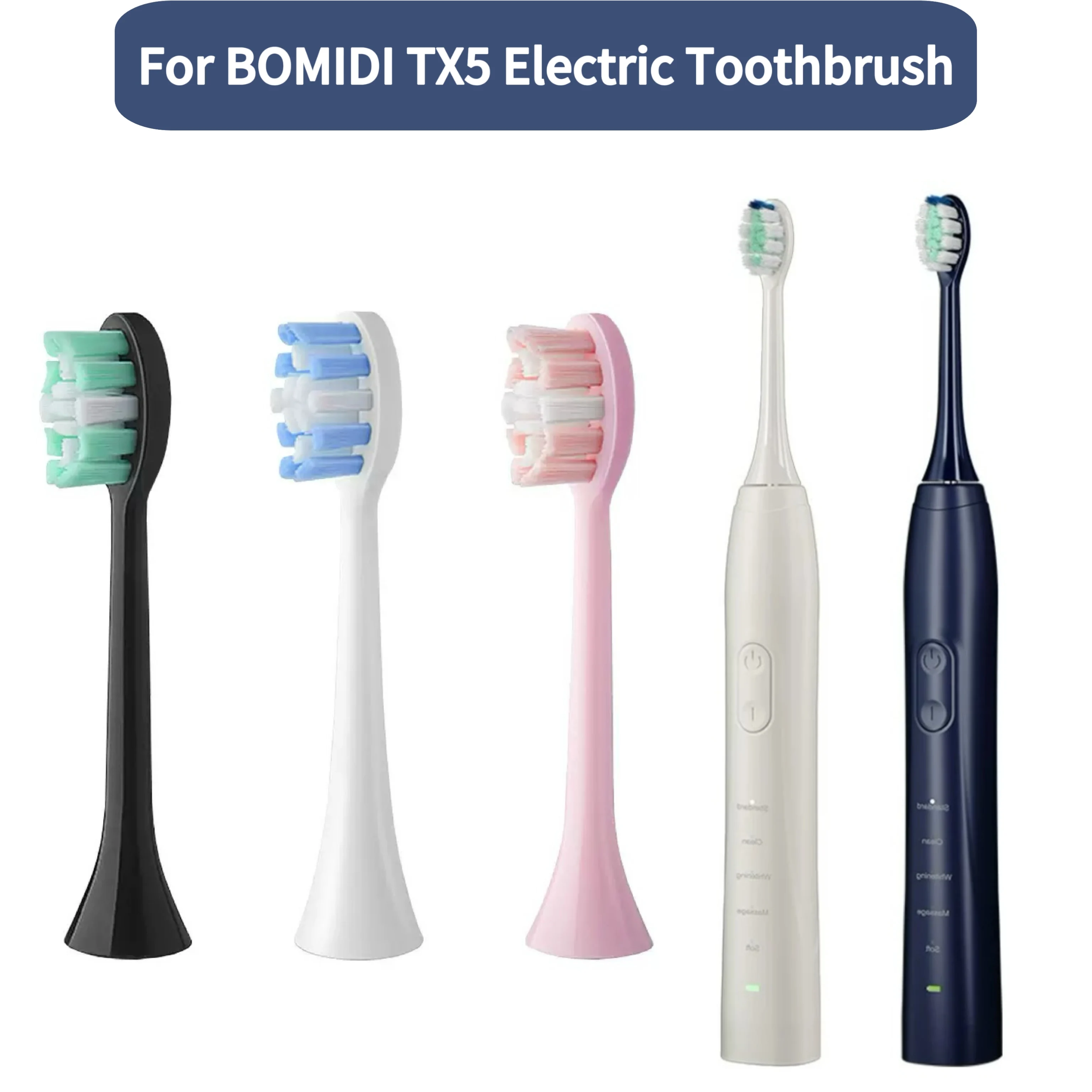 Replacement Toothbrush Head for BOMIDI TX5 Electric Toothbrush Head Soft Bristles Nozzles
