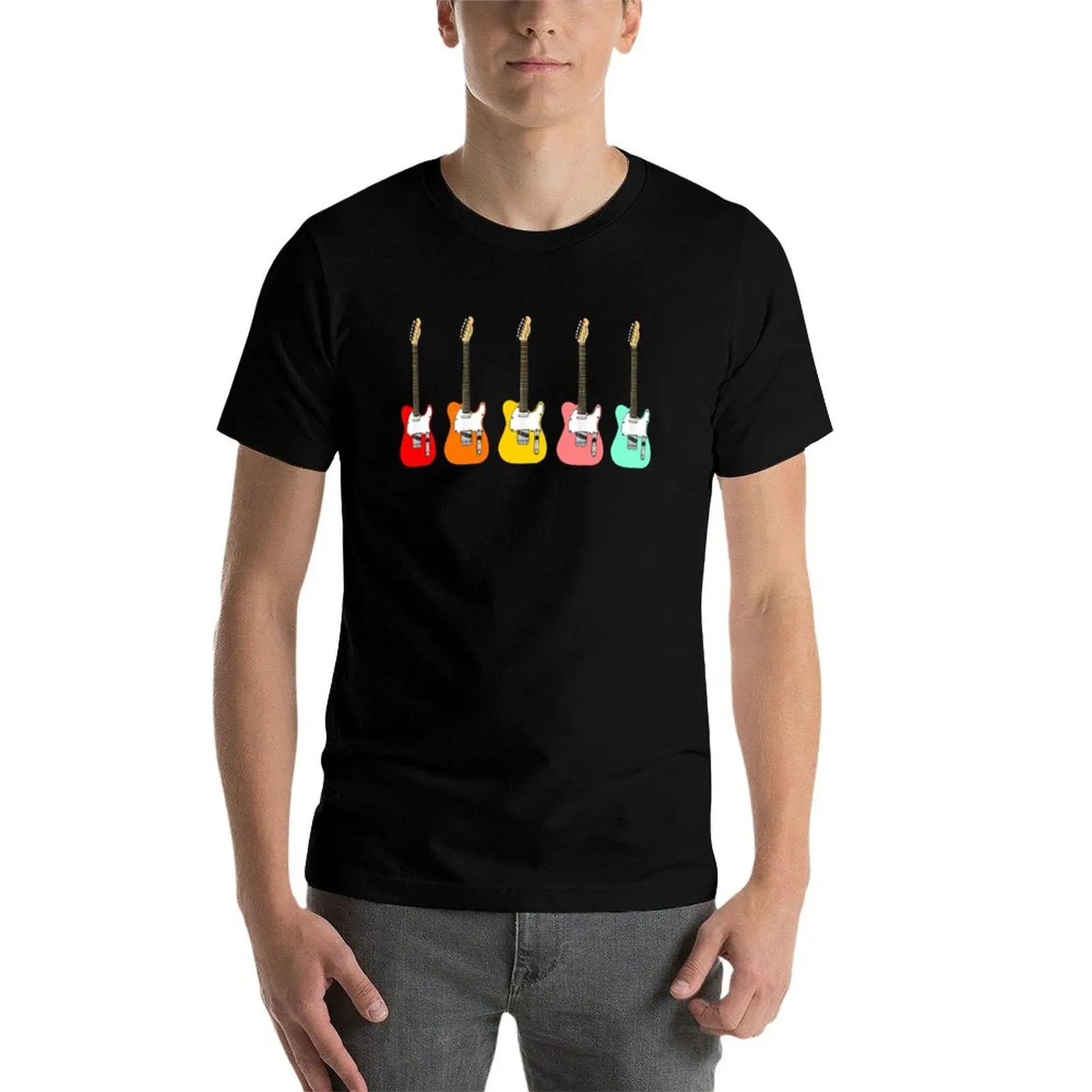 Telecaster Electric Guitars T-Shirt Work Outdoor Short Sleeve Tee T-Shirt view 4