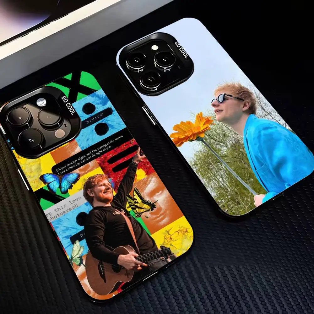 

British singer E-Ed Sheeran-es Phone Case For iPhone 17,16,15,14,13,12,11 Plus,Pro Max,XS,Colorful Silver Black Cover