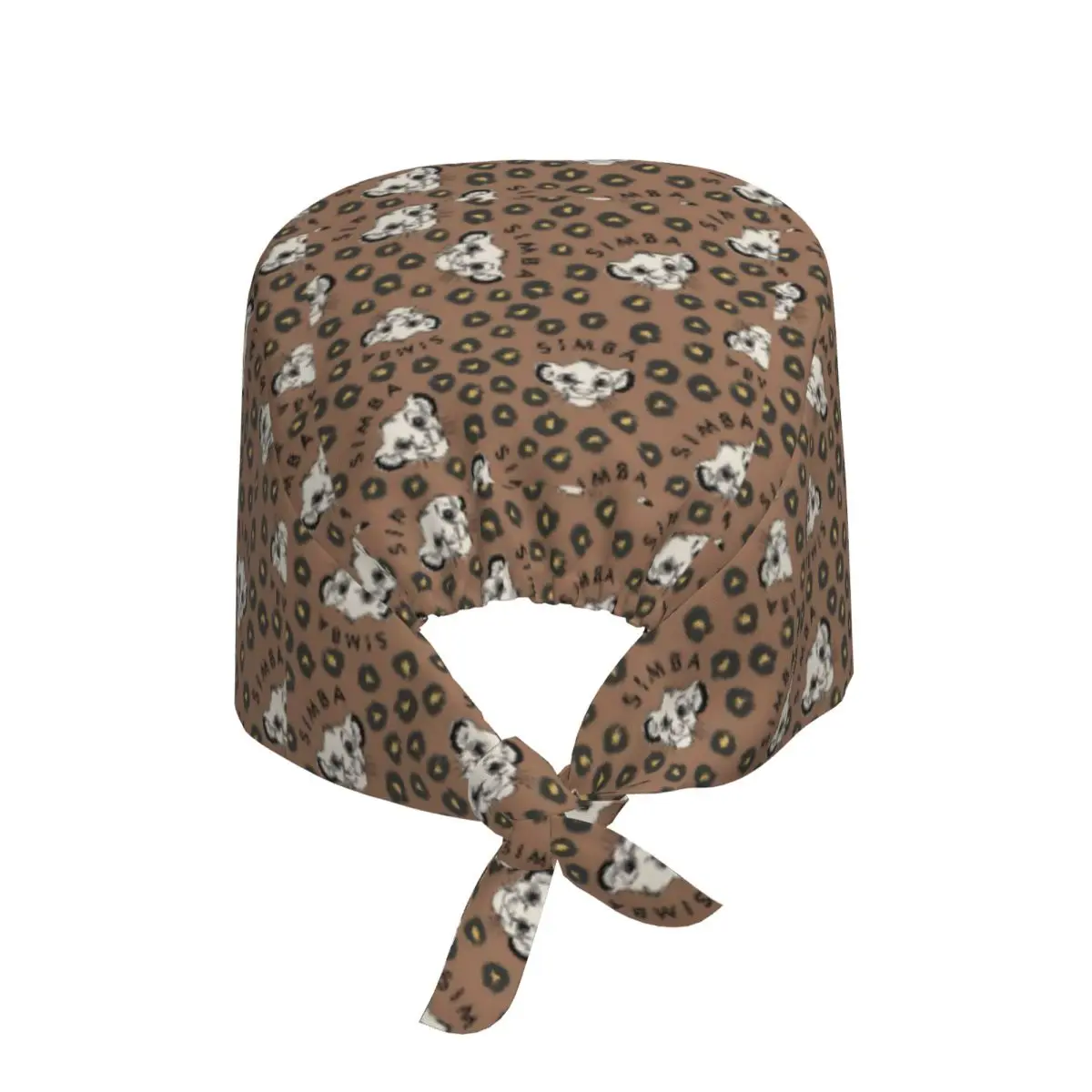 Custom Dark Brown Simba Medical Staff Scrubs Hat Men Women Cute Animation Doctor Nursing Surgical Cap Scrub Caps