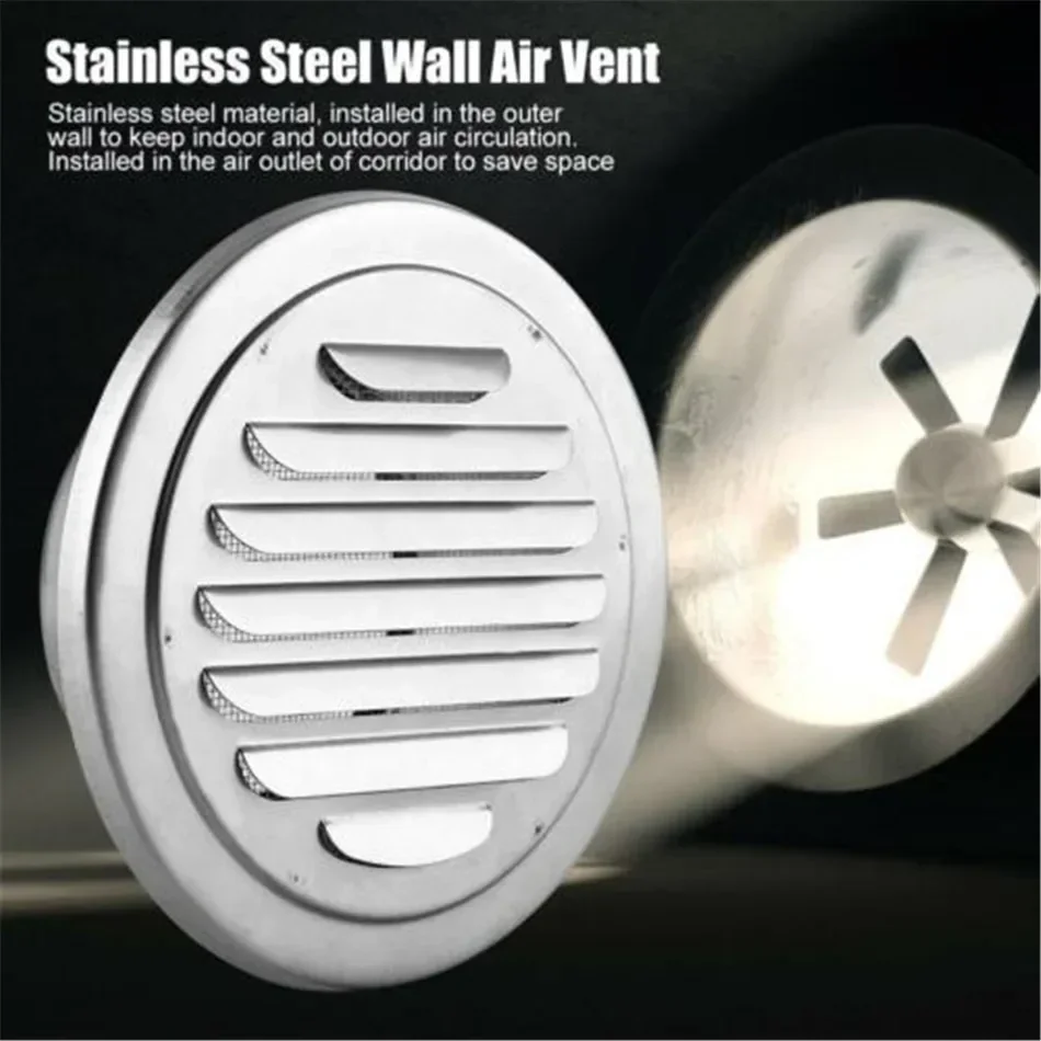 

Stainless Steel Exterior Wall Air Vent Grille Round Ducting Ventilation Grilles 70/80/100/120/150/160/180/200mm Air Vent