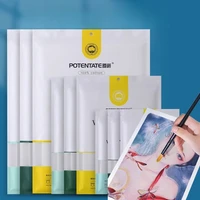 Papel de acuarela de algodón POTENTATE en bolsa, papel de arte profesional prensado en caliente/prensado en frío/bruto, papel de dibujo de 300G para estudiantes