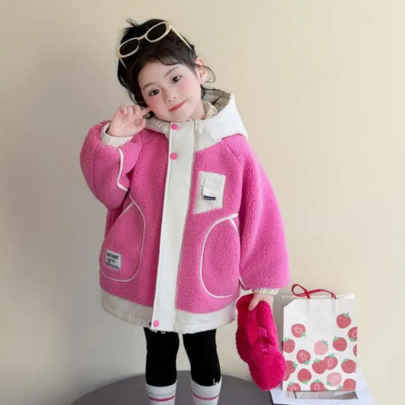 

Утепленная куртка для девочек, зимне-осеннее пальто, топы, куртка с хлопковой подкладкой, толстовка с капюшоном, детская теплая кавайная модная новая стильная повседневная одежда