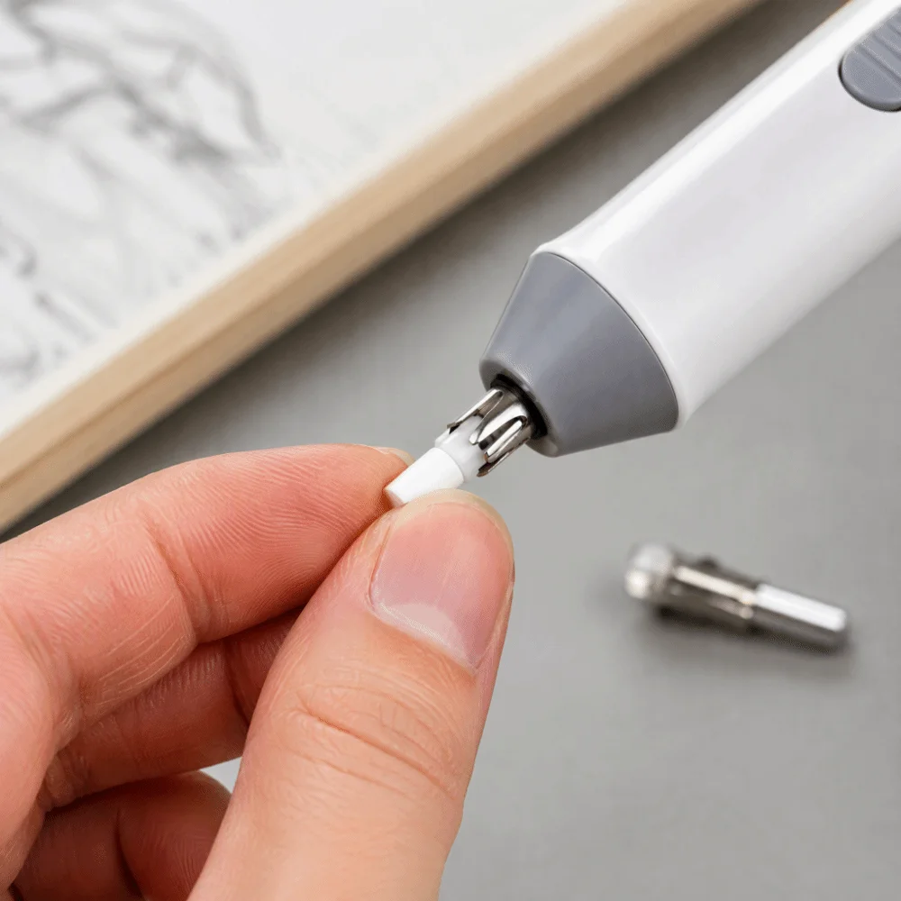 22 Eraser Refills Electric Pencil Eraser Portable Plastic Pen Replaceable Rubber Refills Battery Operated Eraser