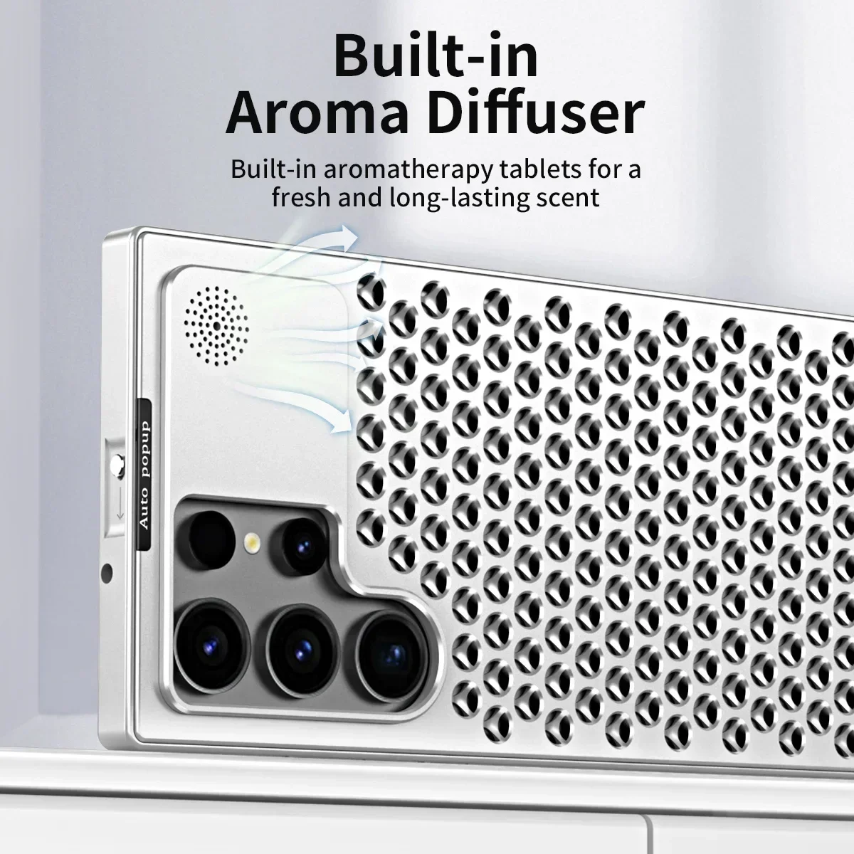 Metal Heat Dissipation Phone Cases For Samsung Galaxy S23 Ultra Breathable Perfume Shockproof Cover For Samsung Galaxy S22 Ultra