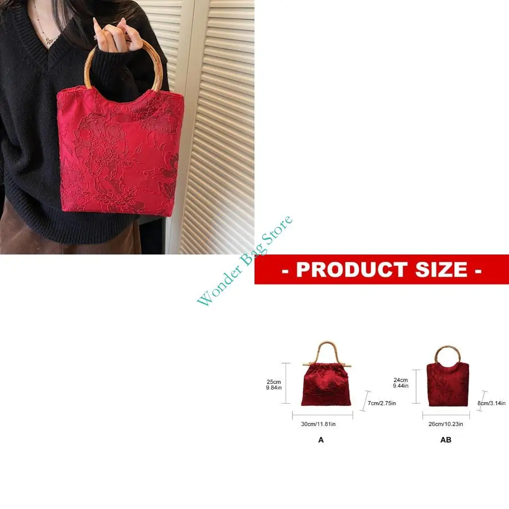 

Traditional Chinese Bridal Bag Women Elegant Embroidery Handbag Lightweight Party Decorative Evening Bag for Wedding Daily Use