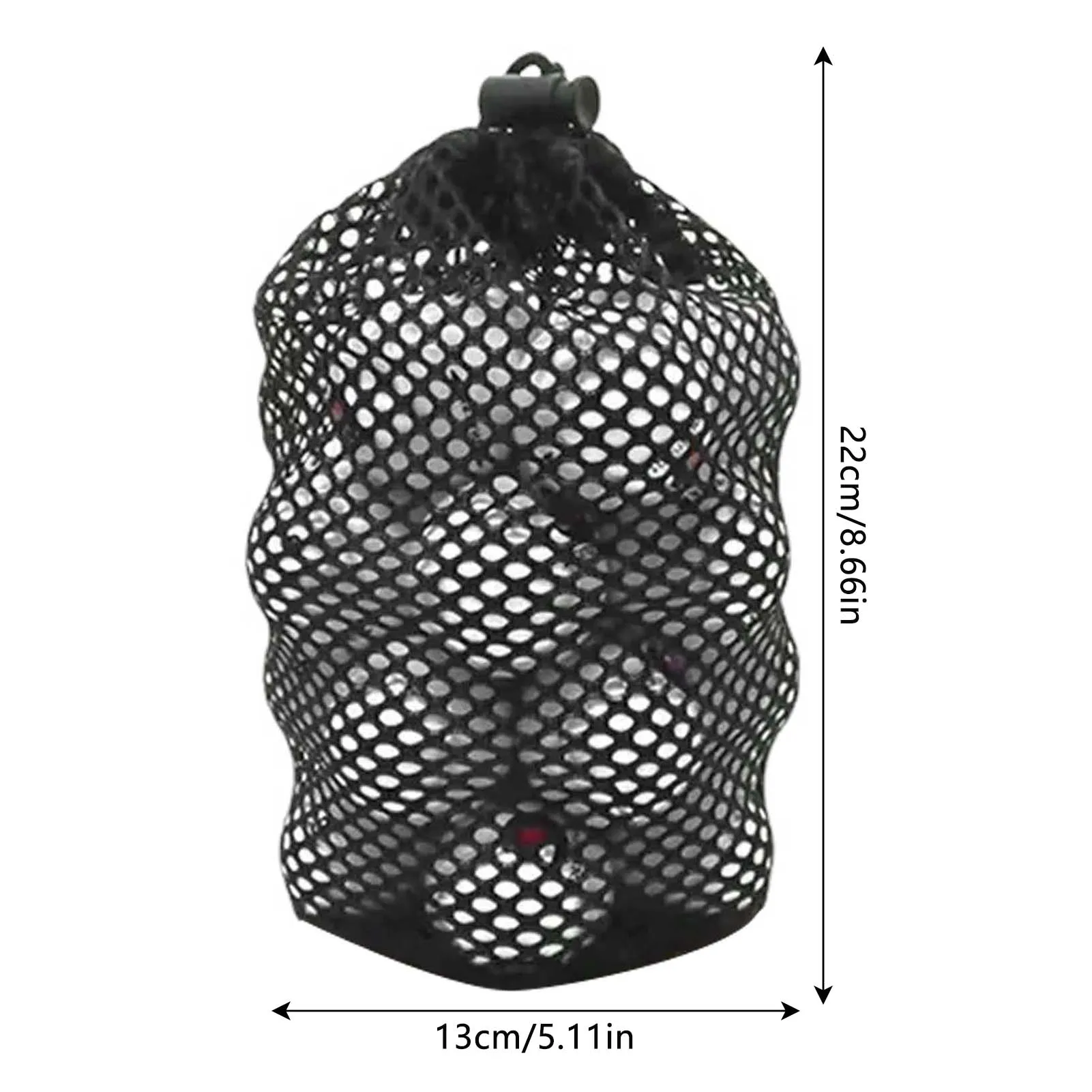 Black Golf Ball Pouch Bag with Durable Nylon Material Sports Mesh Net Bag Suitable for Outdoor Gyms Travel