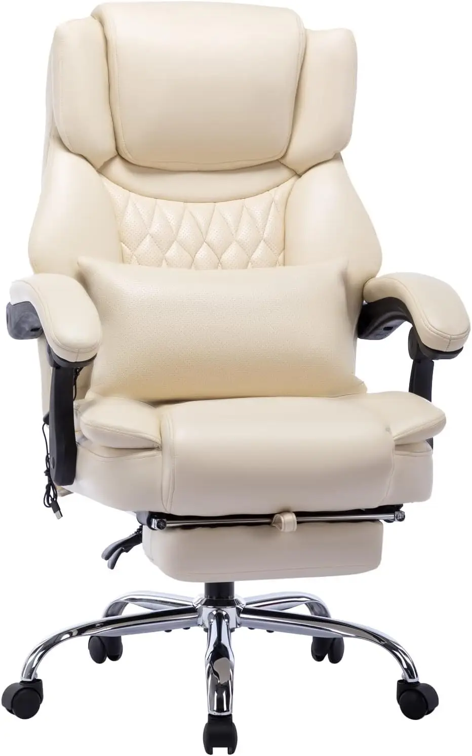 Executive Computer Chair Home Office Desk Chair with Massaging Lumbar Cushion, Adjustable Angle, Breathable Thick Padding for