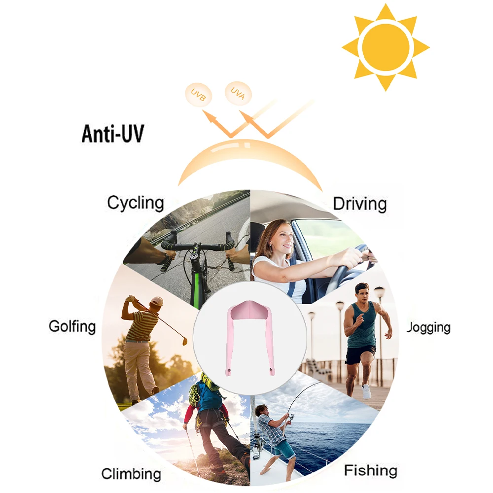 Sports Sunscreen Ice Patch Breathable and Thin Sleeve Shawl for Running, Fishing and Cycling