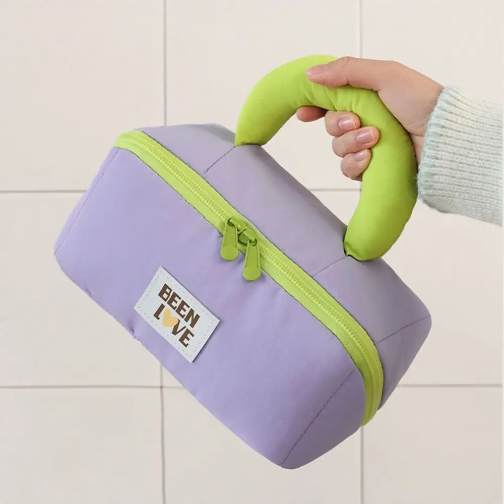 

Большая вместительная сумка для хранения подушек из сладкой ваты, защита от брызг воды, двойная молния, ручная косметичка, перегородка для хранения