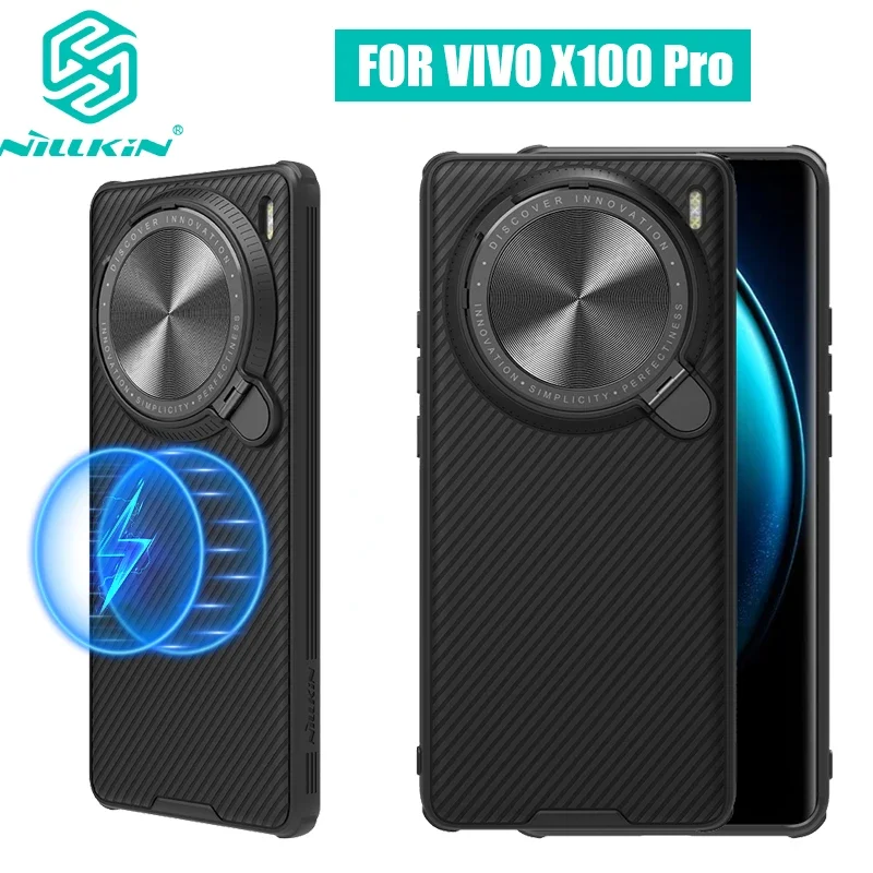 

For VIVO X100 Pro Magsafe Case NILLKIN CamShield Prop Sliding Camera Protection Phone Case For VIVO X100 Pro With Holder