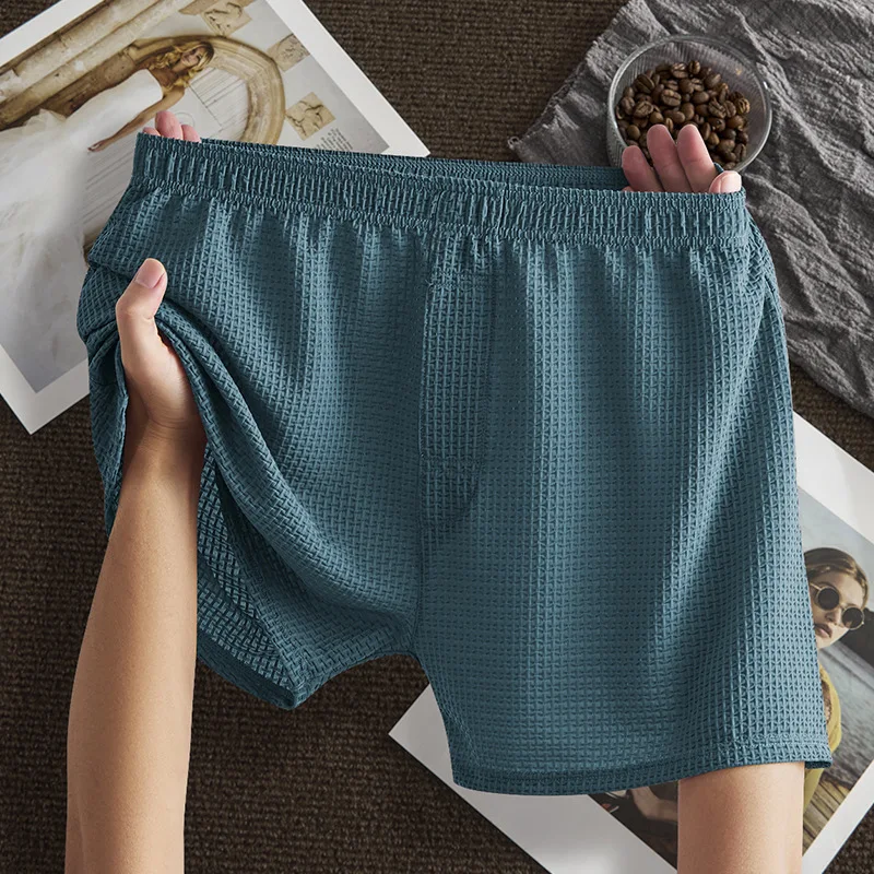 Large Size Men Arrow Pants Ice Silk Solid Color Breathable Panties Man Loose Thin Underpants Comfortable Sleeping Underwear