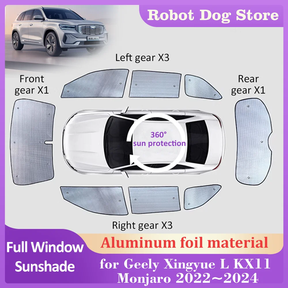 Full Coverage Sunshades for Geely Xingyue L KX11 Monjaro 2022~2024 Windows Sun Visor Windshield Curtain Sunroof Cover Accessorie