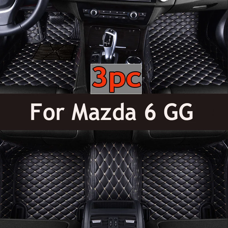 Custom Auto Luxury Leather Car Floor Mat For Mazda 6 GG 2003 2004 2005 2006 2007 Car Mat Full Set Women Waterproof Accessories