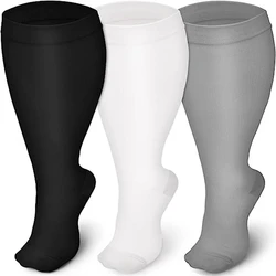 S-7XL Plus Size Compression Socks Solid Color Men Women Running Fitness Sports Socks Medical Varicocele Swelling Pressure Socks