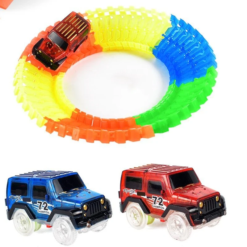 Modelo de coche de juguete luminoso eléctrico para niños pequeños, coche iluminado, pista de juguete, regalo, D5QA