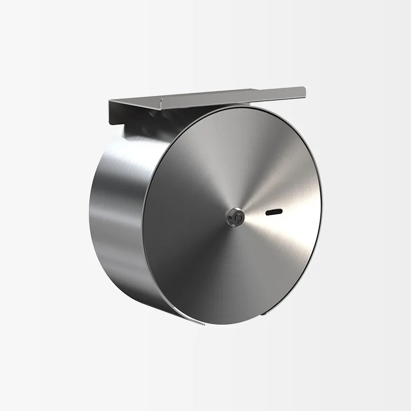 Stainless steel large roll paper box hand wipe paper box with mobile phone holder hotel public bathroom