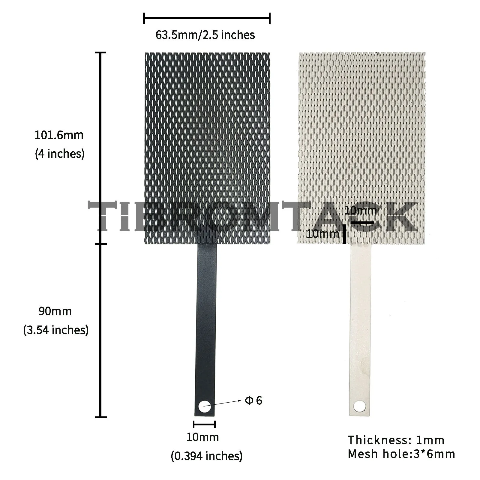 Anode of Titanium Electrochemical Application, Titanium Anode Mesh with MMO Ruthenium-Iridium Coating and Cathode Mesh