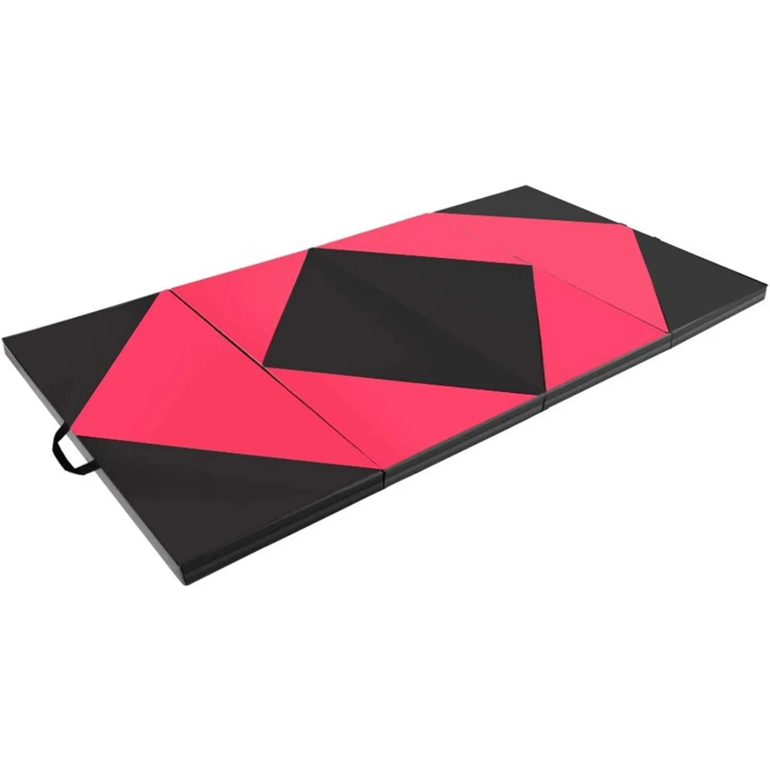 Folding Gymnastics Exercise Mat - Home Gym Mats with Carry Strap 5cm(2’’) Thick Foam Nonslip Soft PU Leather for Yoga